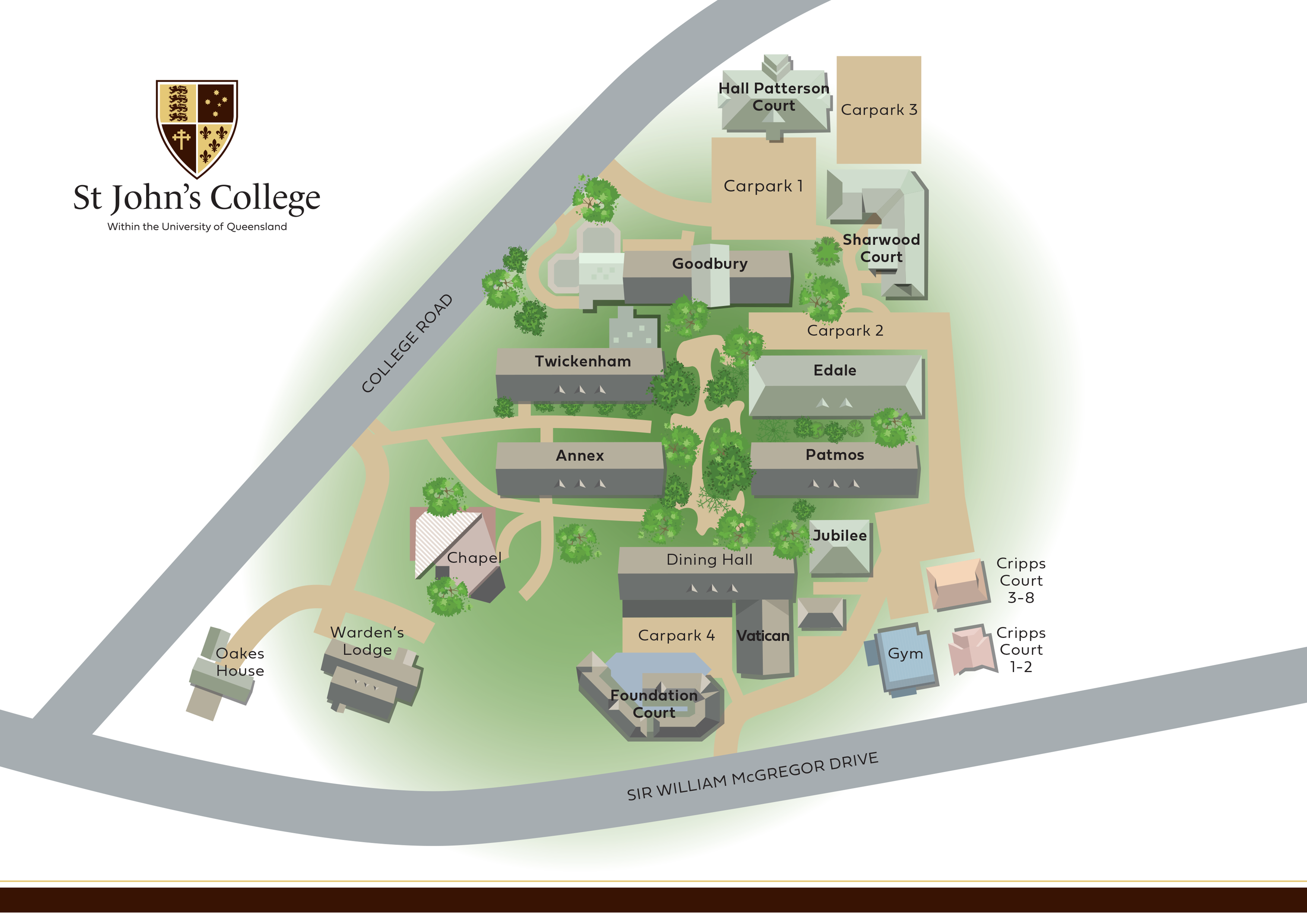 St Lucia university college St John’s College Brisbane Location St Johns College UQ